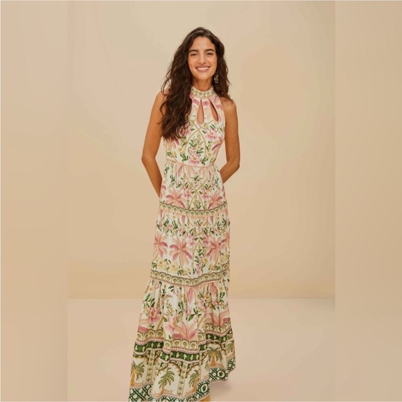 Farm Rio: Off-White Palm Dream Euroflax Maxi Dress - Picture 10 of 11